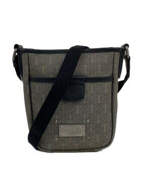 Loewe Shoulder Bag Anagram Pattern Dark Gray Dark Navy Black Leather